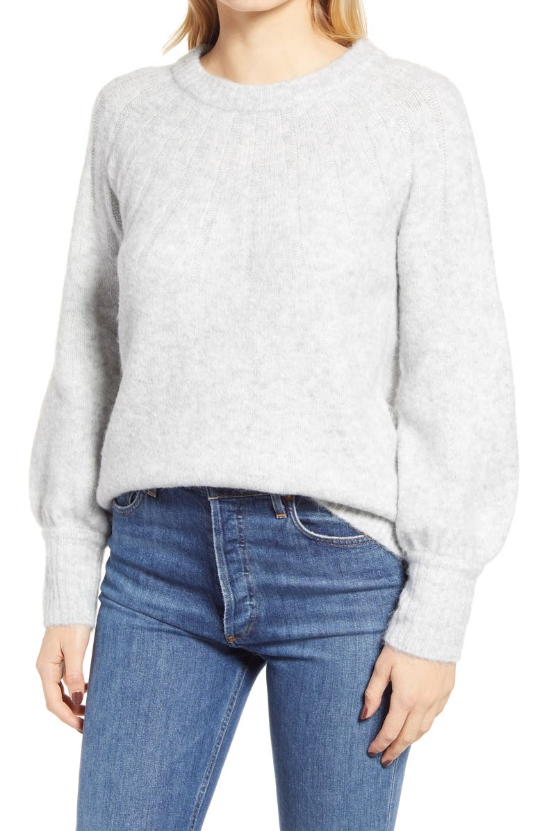 Caslon<sup>®</sup> Rib Yoke Pullover, Main, color, 