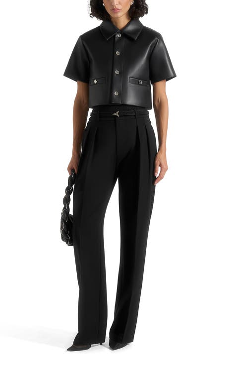 Dory Leather Cropped Shirt