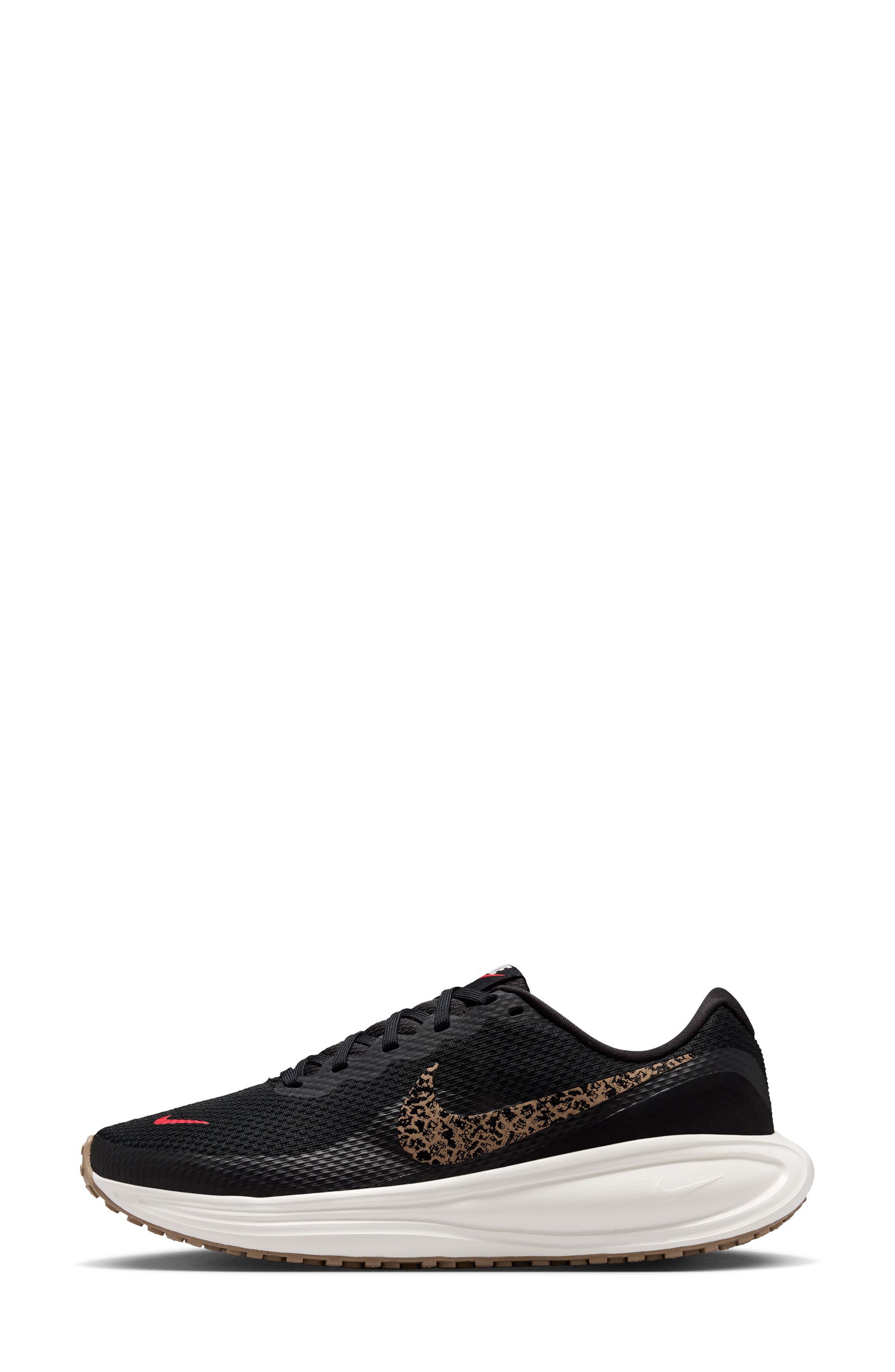Revolution 8 Print Running Shoe, Alternate, color, BLACK/ FUSION RED/ SAIL