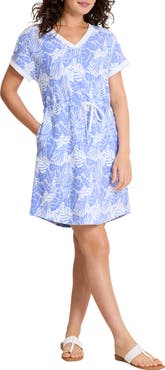 Tommy Bahama Marina del Mar Palmae Cotton Fleece V-Neck Dress