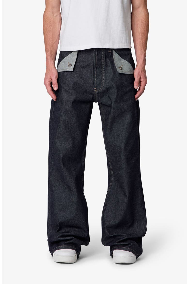 Mule Pocket Kick Flare Jeans, Main, color, RINSED INDIGO