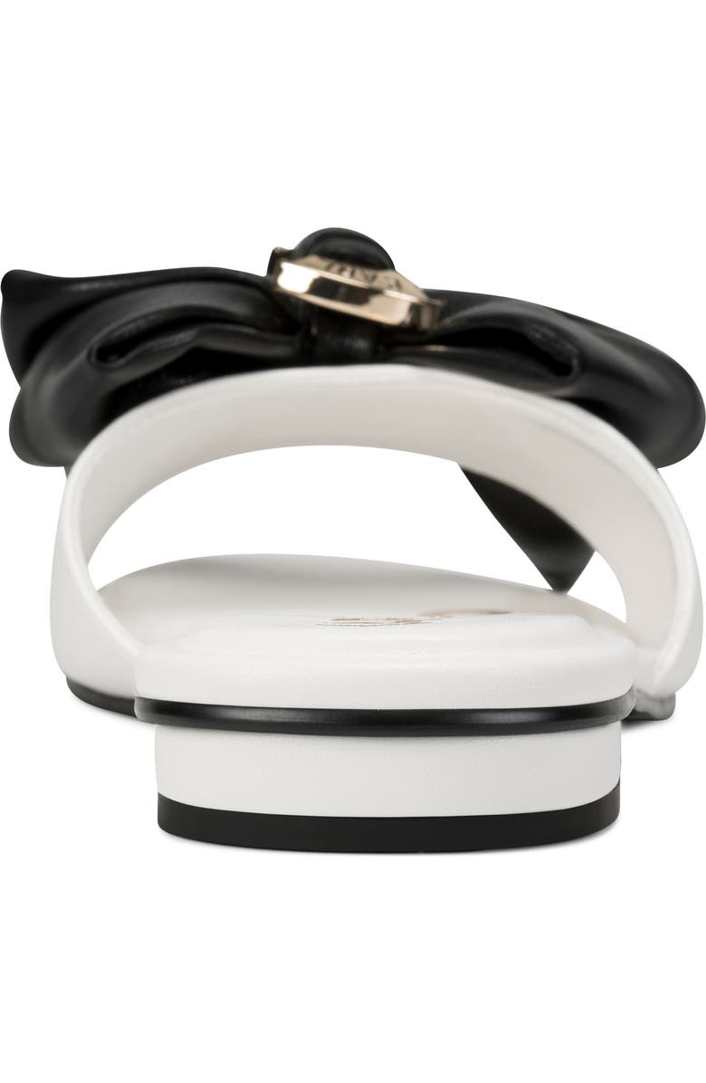 KARL LAGERFELD PARIS Ciaran Flat Slide Sandal, Alternate, color, Bright White/ Black