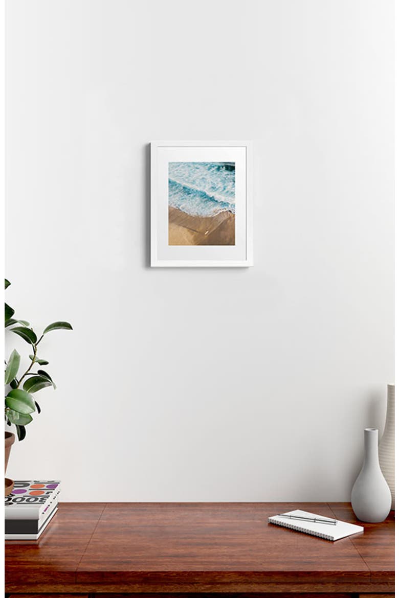 The Surfer & The Ocean Framed Wall Art, Alternate, color, BLUE