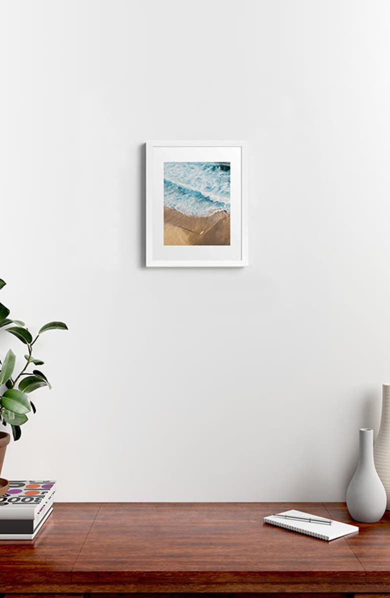 Deny Designs The Surfer & The Ocean Framed Wall Art, Alternate, color, Blue