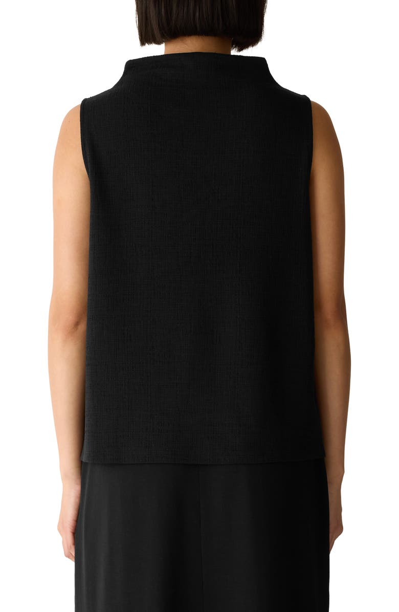 Eileen Fisher Funnel Neck Sleeveless Top, Alternate, color, Black