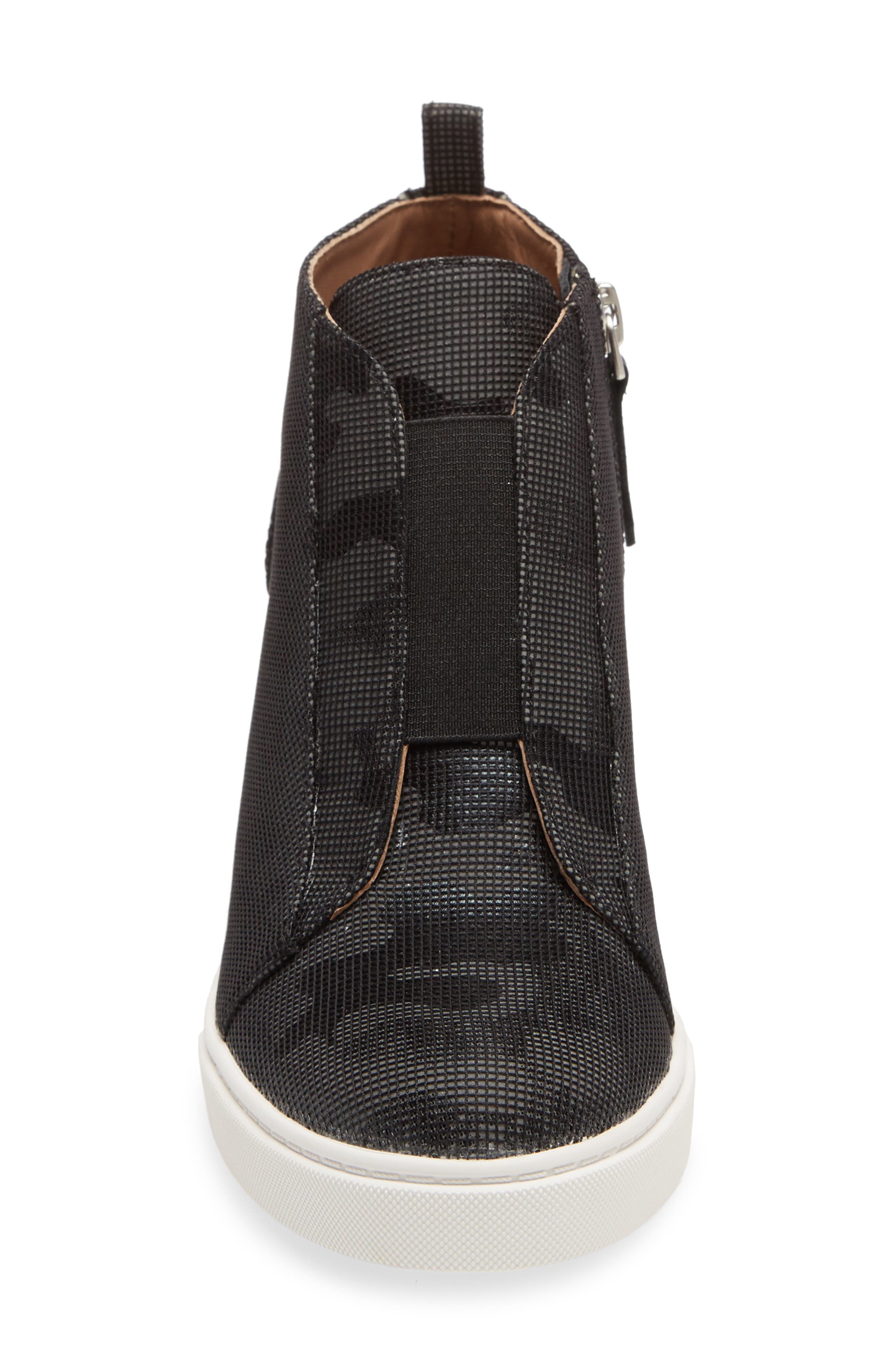 Felicia Wedge Sneaker, Alternate, color, BLACK CAMO FABRIC