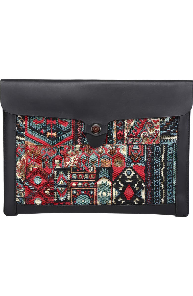 OLD TREND Myrtle Genuine Leather Laptop Sleeve, Main, color, Black