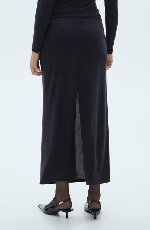 Mango Knit Maxi Skirt In Blue