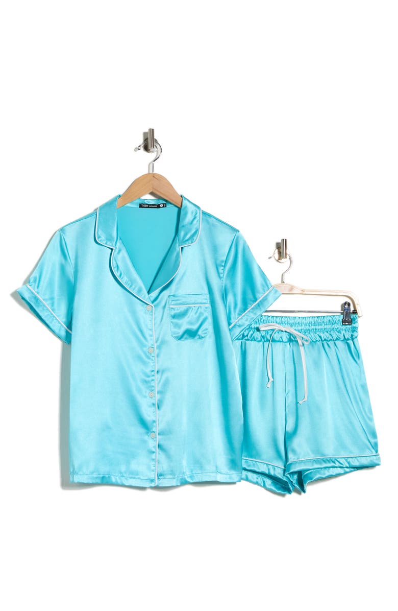 Tart Dixie Satin Shorts Pajamas, Alternate, color, Blue Radiance