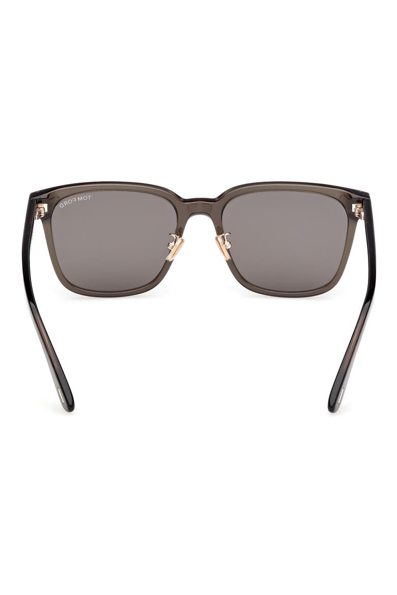 58mm Square Sunglasses, Alternate, color, SHINY BEIGE / SMOKE