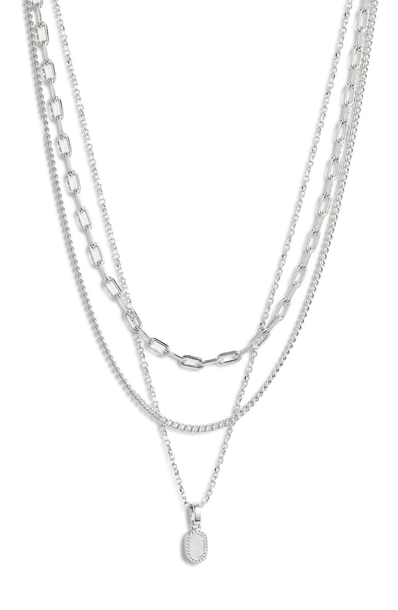 Kendra Scott Mini Elisa Gold Triple Strand Necklace, Main, color, 