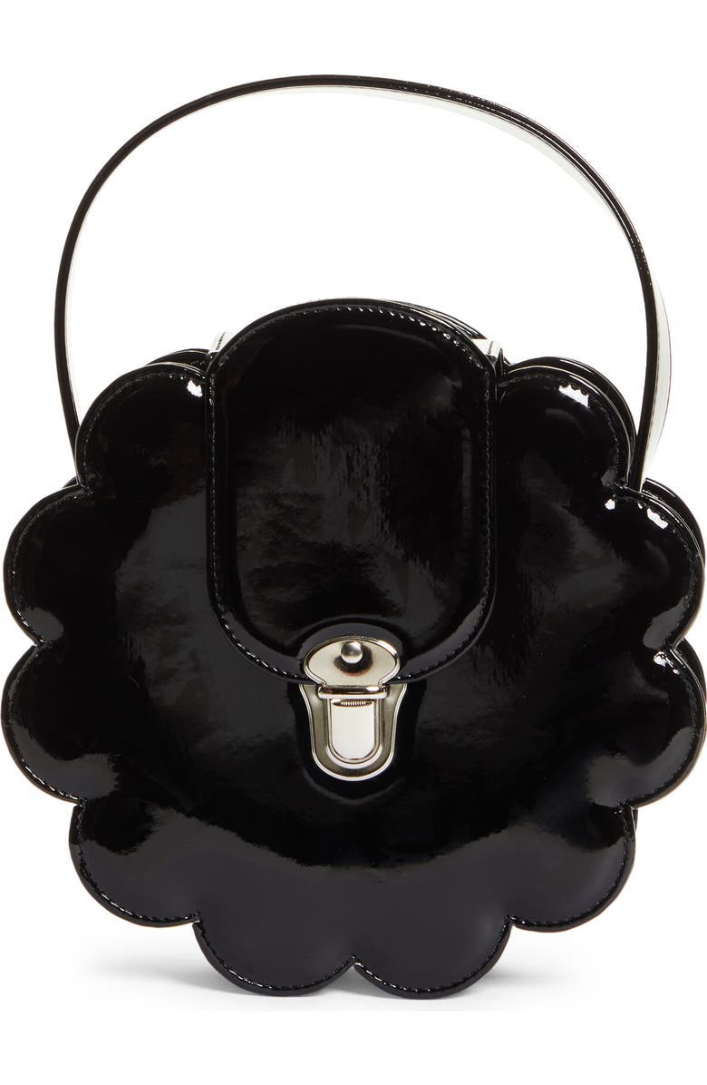 Comme des Garçons Girl Flower Patent Top Handle Bag, Main, color,