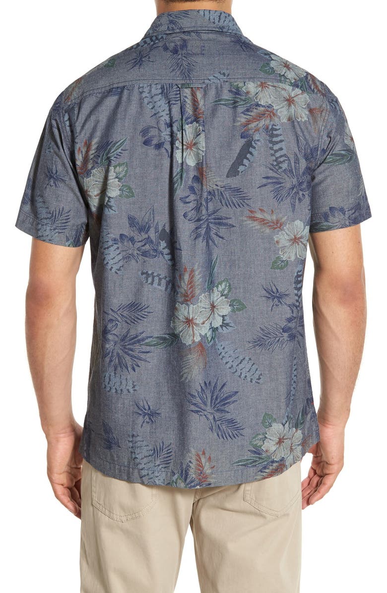 Tommy Bahama 'Indigo Tropical Riviera' Island Modern Fit Floral Print Sport Shirt, Alternate, color,
