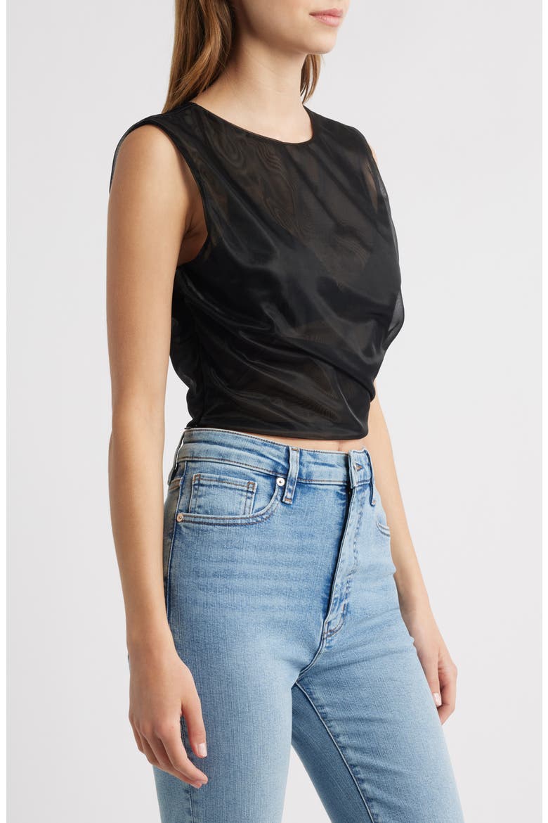 The Mesh Twist Tank, Alternate, color, BLACK