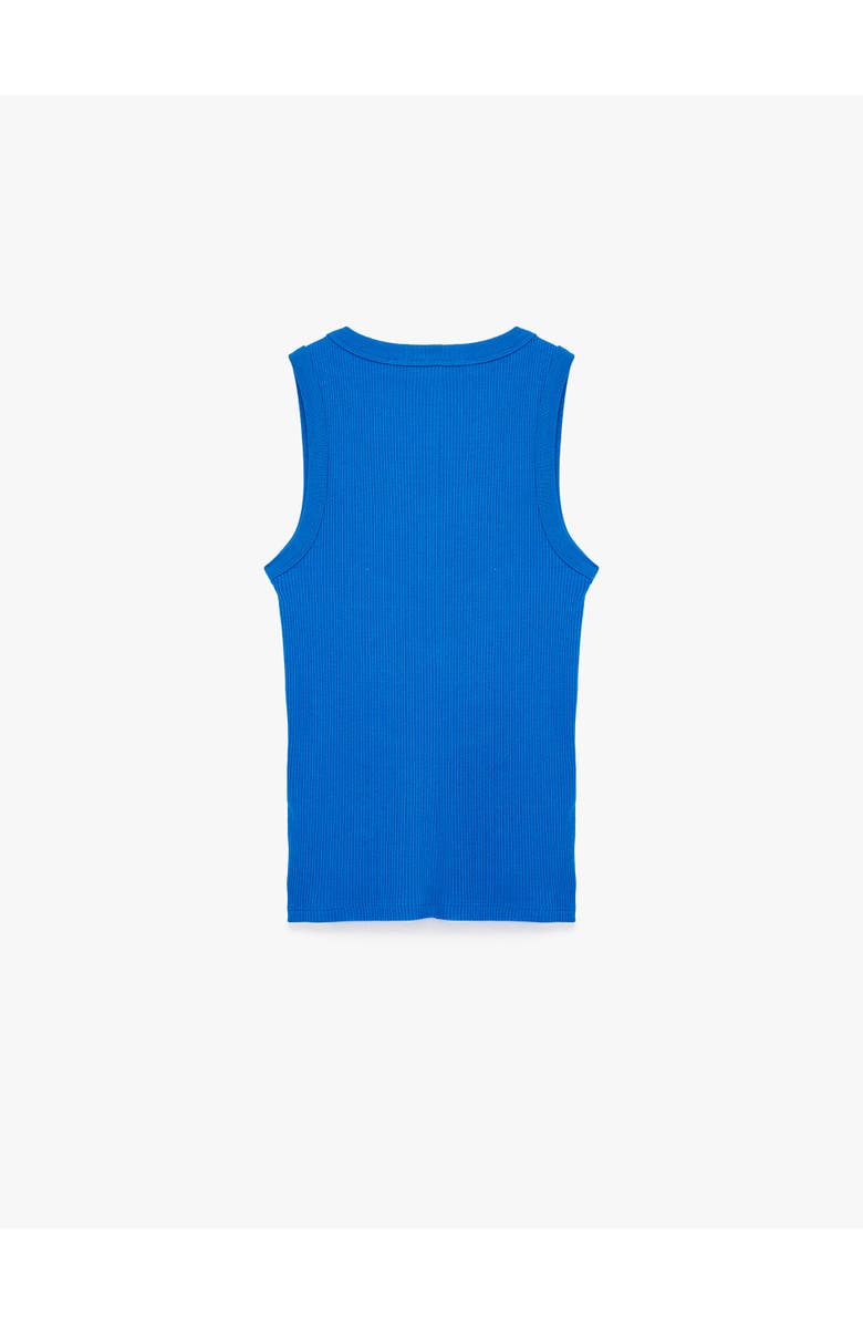 ZDNU 81041892 Scoop Neck Ribbed Cotton Tank Top, Alternate, color, Blue