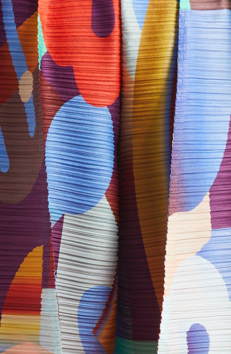 Pleats Please Issey Miyake Playground Pleated Wide Leg Shorts, Alternate, color, Red