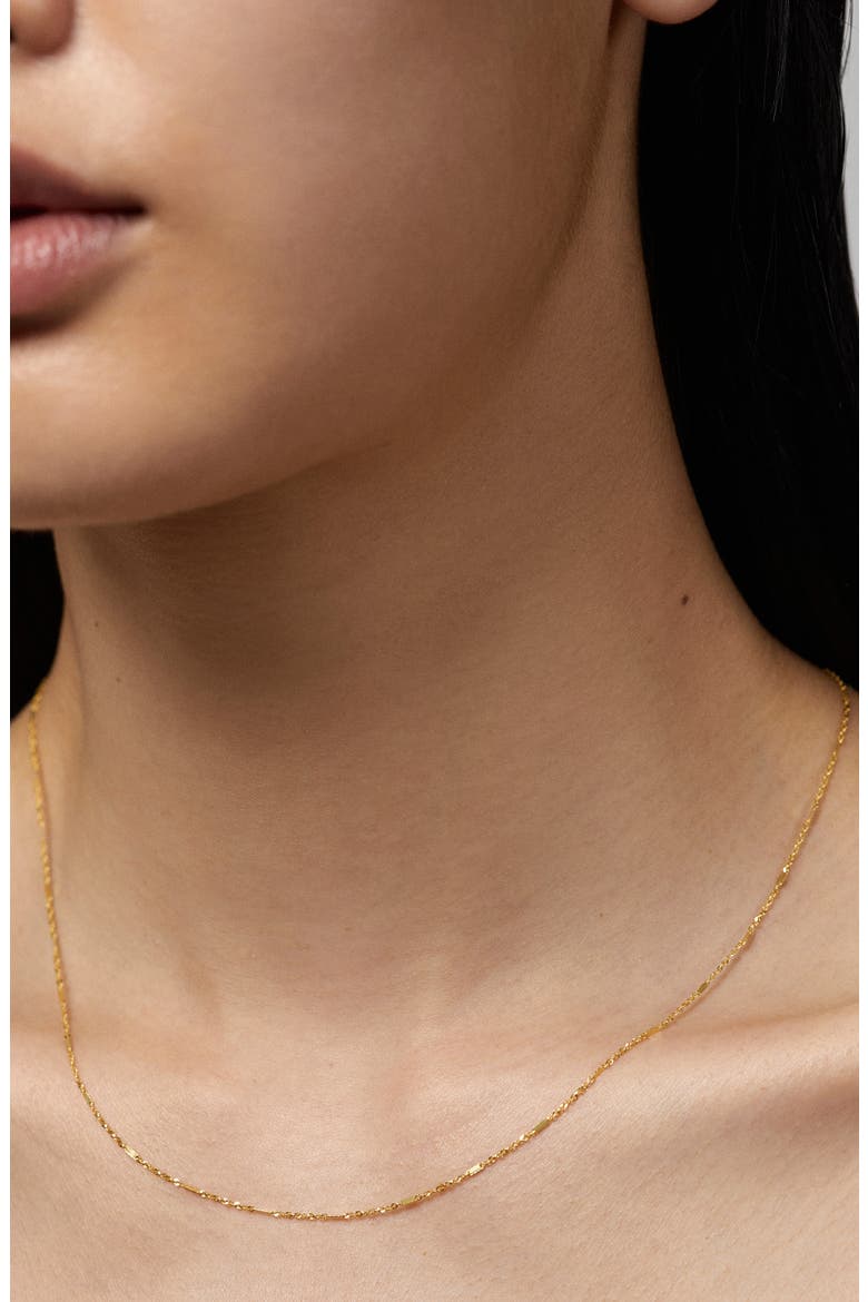 Shimmer Chain Necklace, Alternate, color, YELLOW GOLD