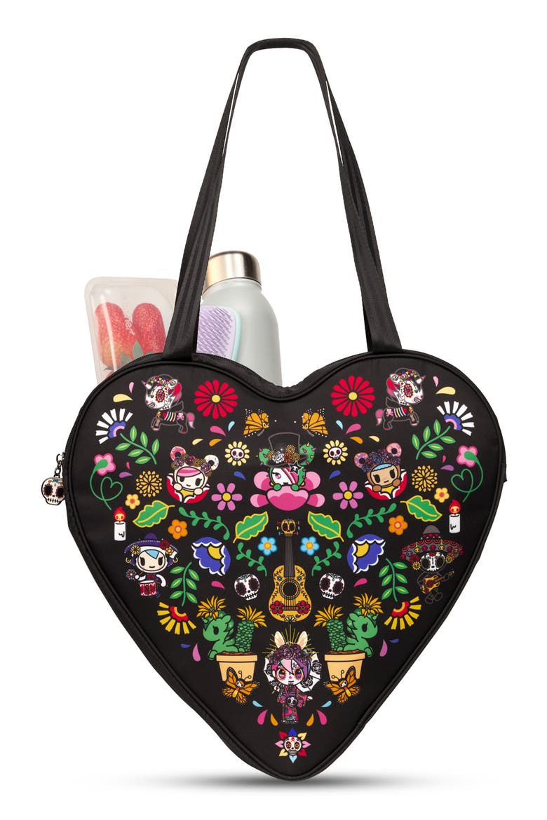 Heart Tote, Alternate, color, DIA DE LOS MUERTOS