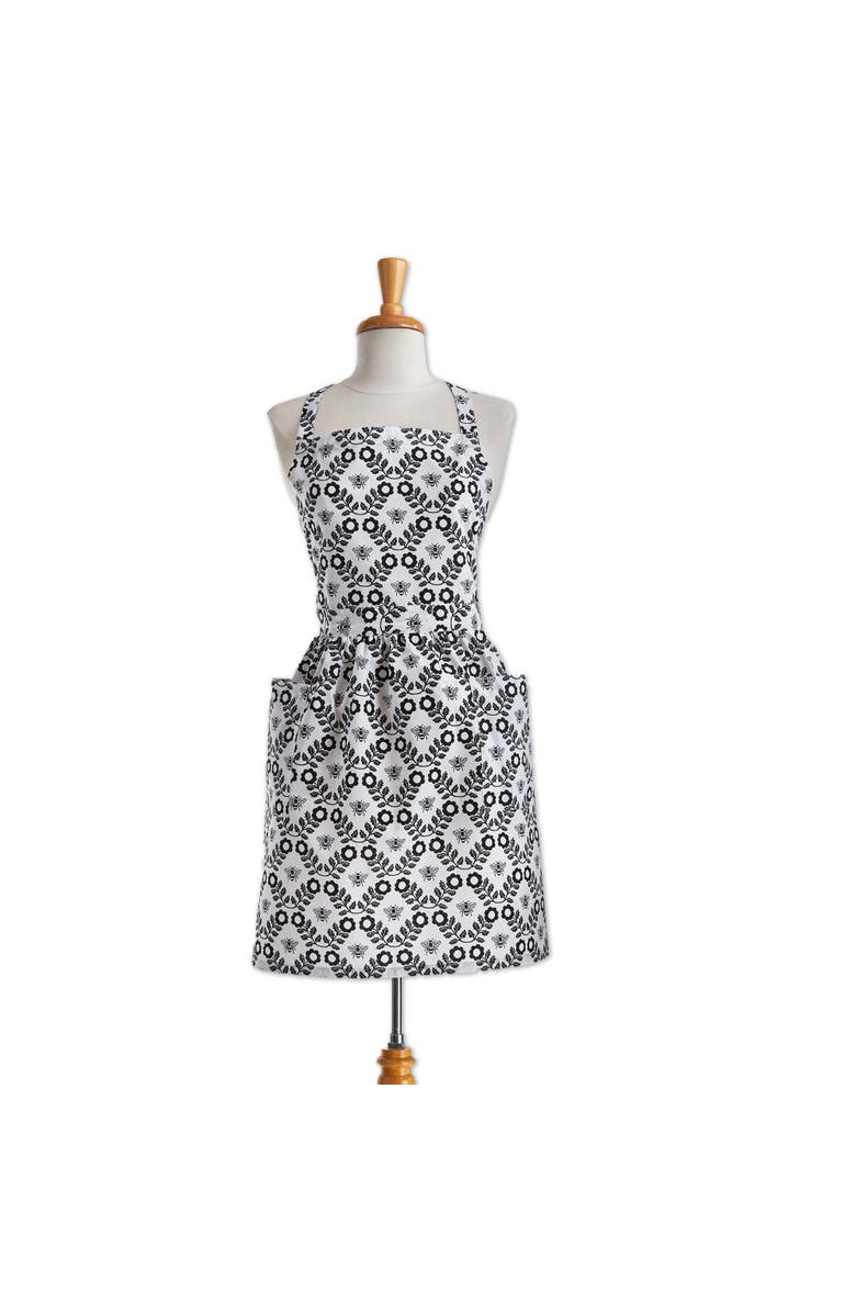 tag Bee Hostess Cotton Baking Apron with Pockets and Ties, Main, color, Black