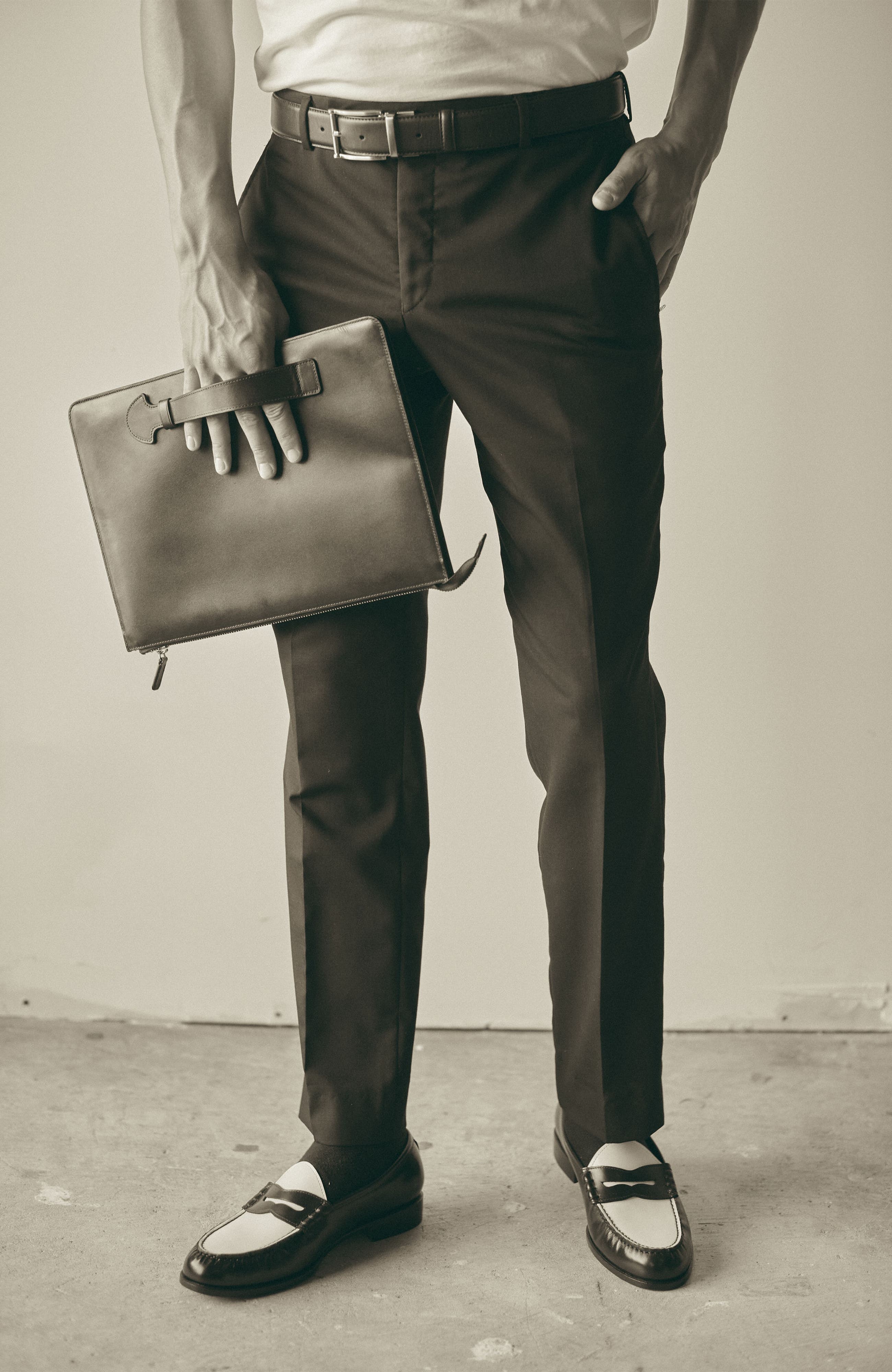 Anthony Veer Como Penny Loafer, Alternate, color, Black White