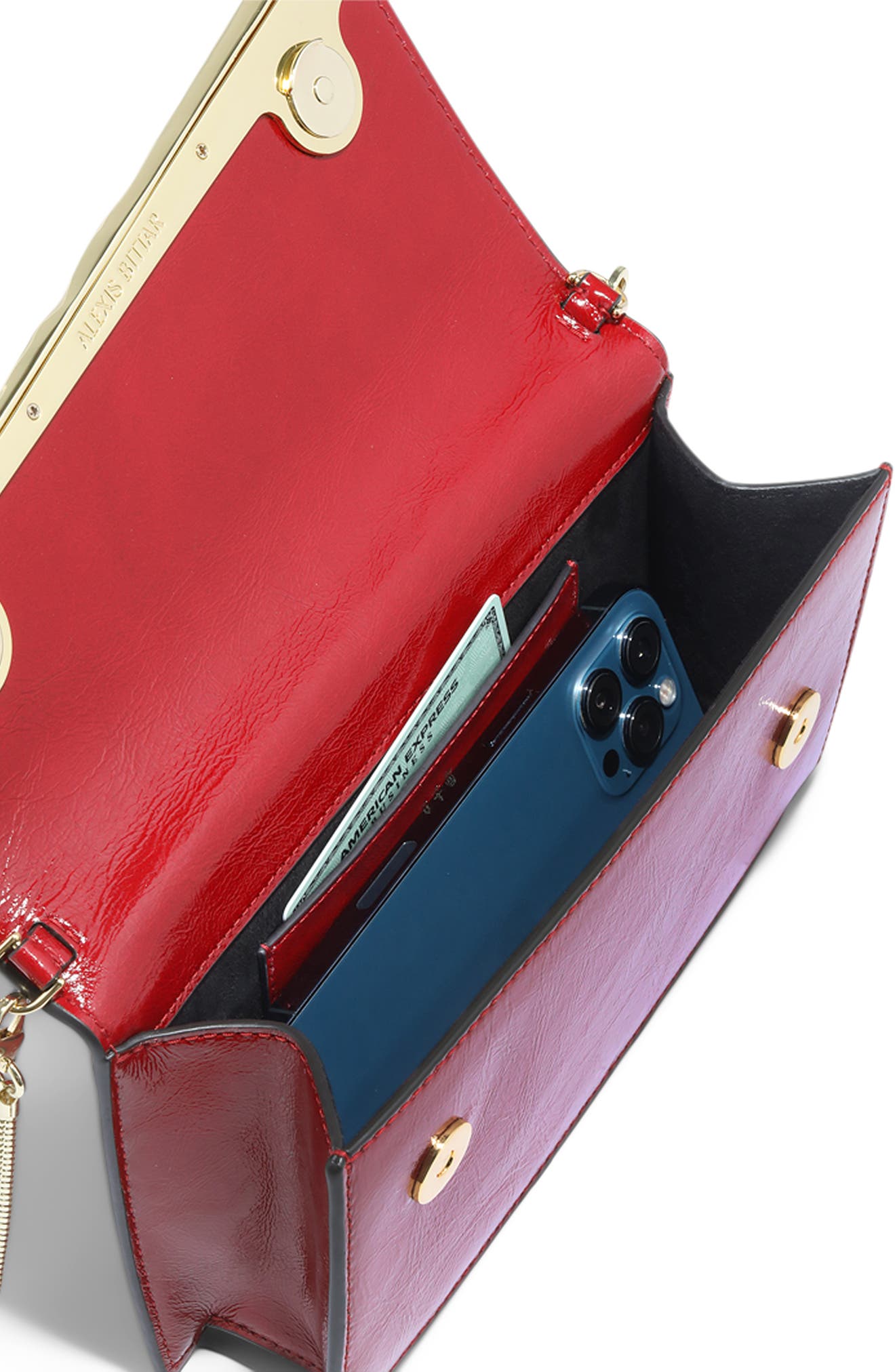 Alexis Bittar Angular Leather Crossbody Bag, Alternate, color, Rouge