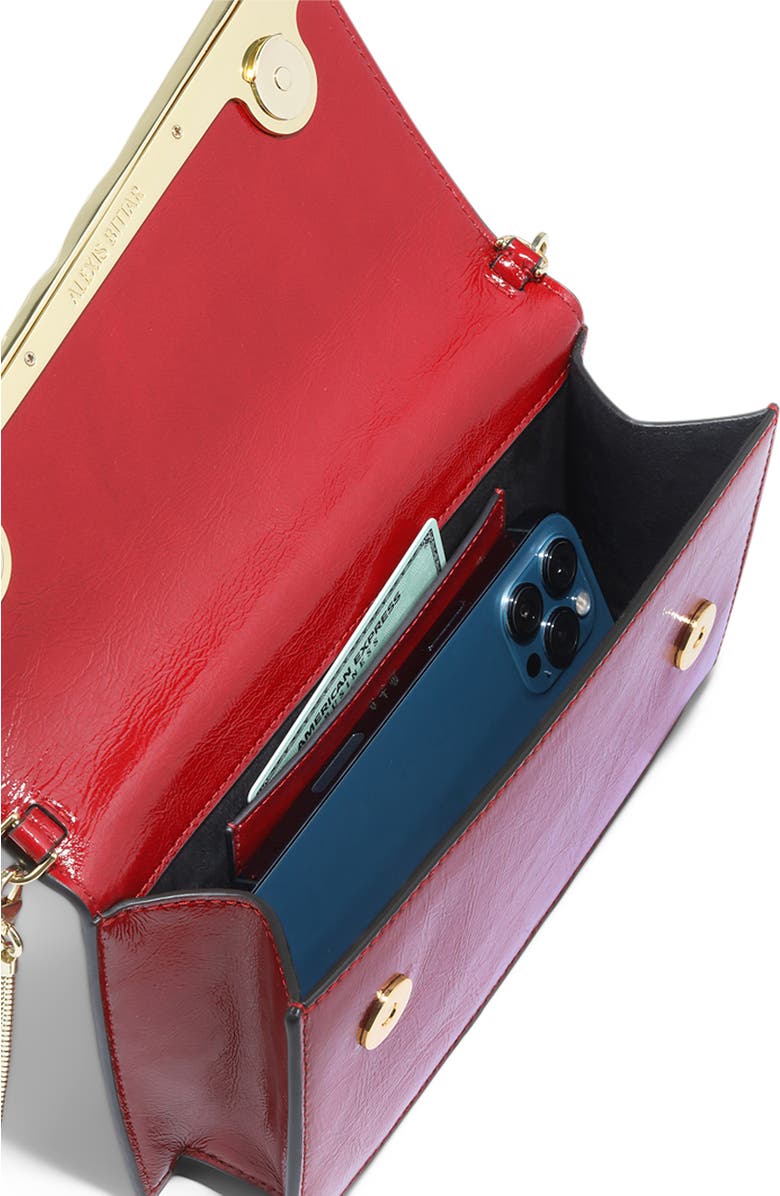 Alexis Bittar Angular Leather Crossbody Bag, Alternate, color, Rouge