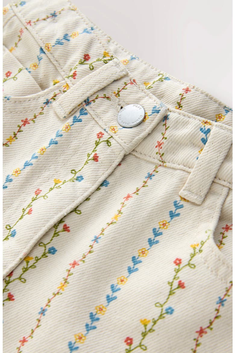 Kids' Floral Stripe Jeans, Alternate, color, CREAM