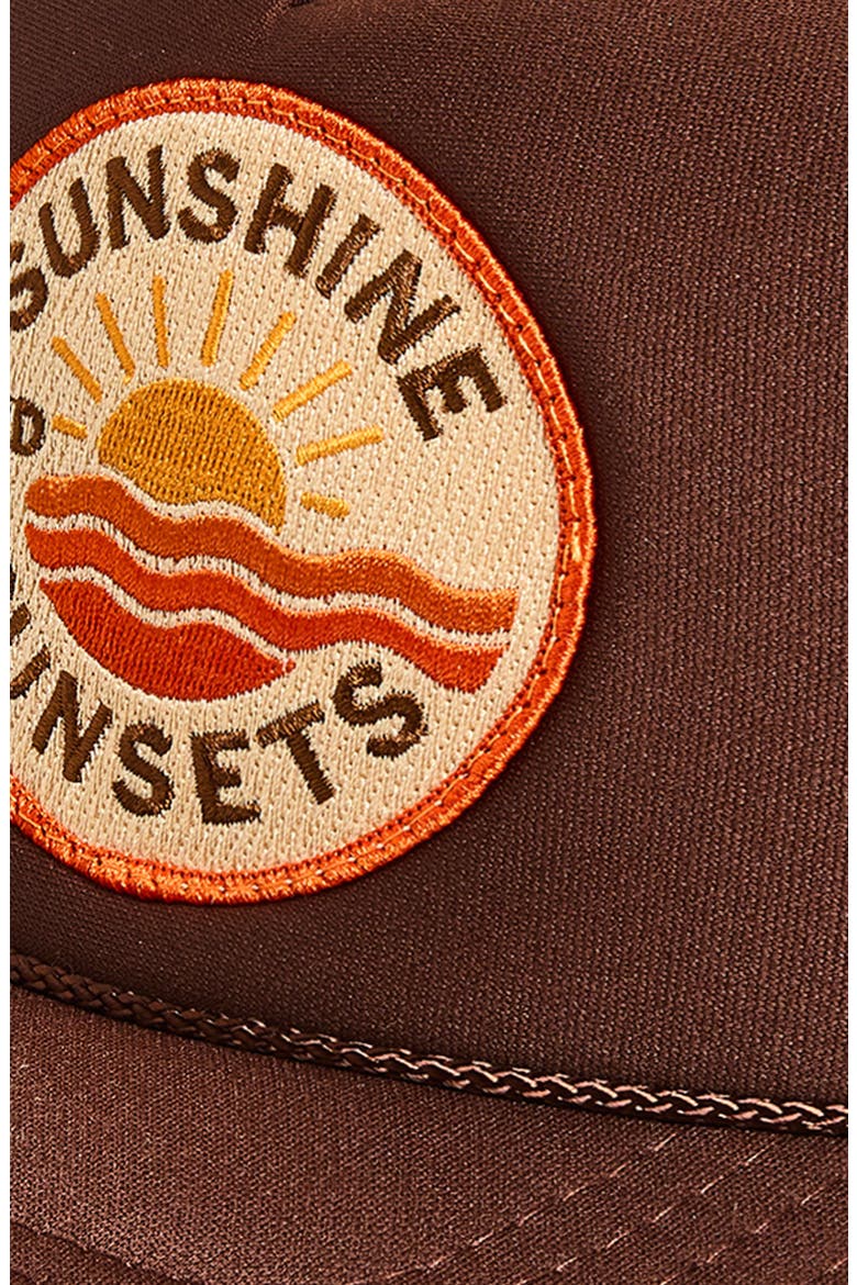 Sunshine & Sunsets Trucker Hat, Alternate, color, BROWN