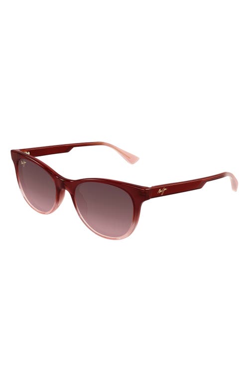 Maui Jim Lonomea 52mm Polarized Cat Eye Sunglasses In Pink