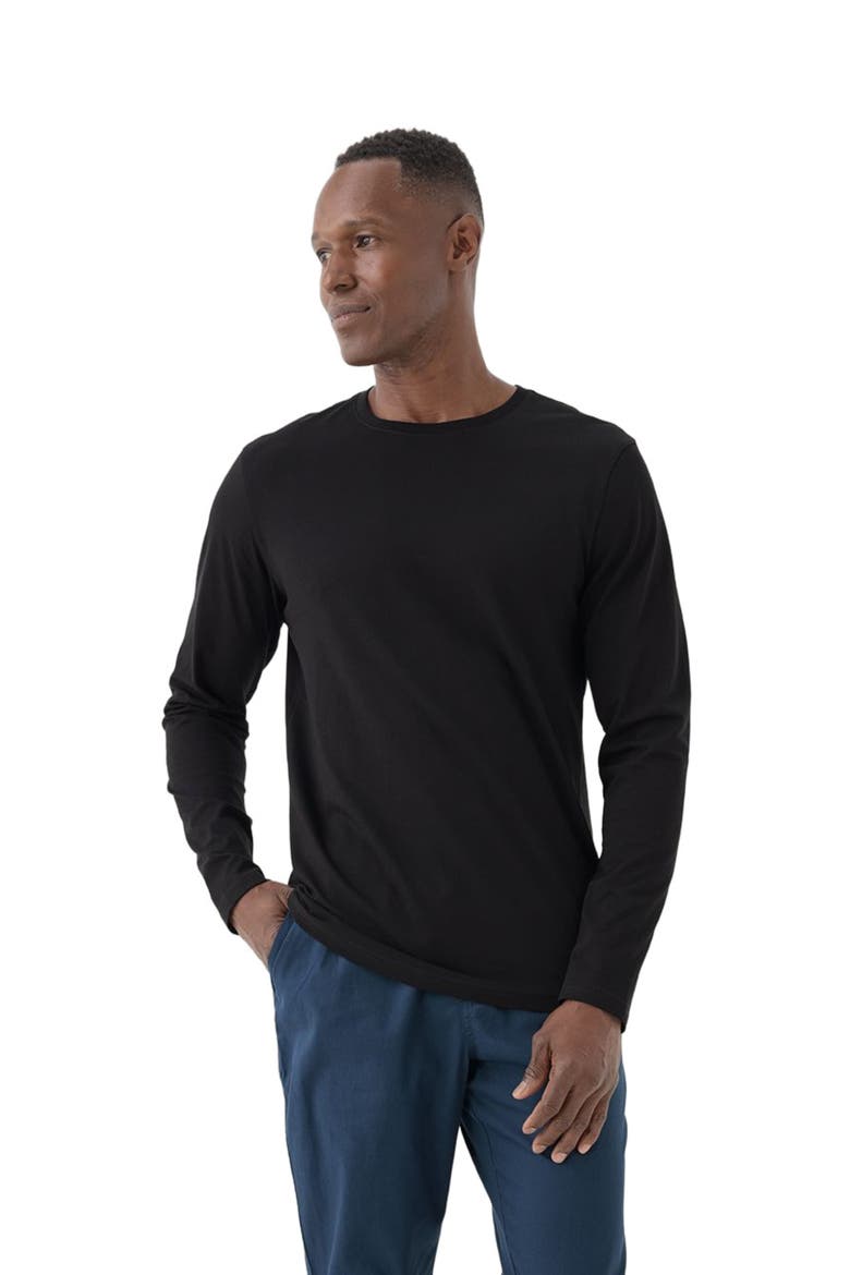 Organic Cotton Softspun Long Sleeve Tee, Alternate, color, Black