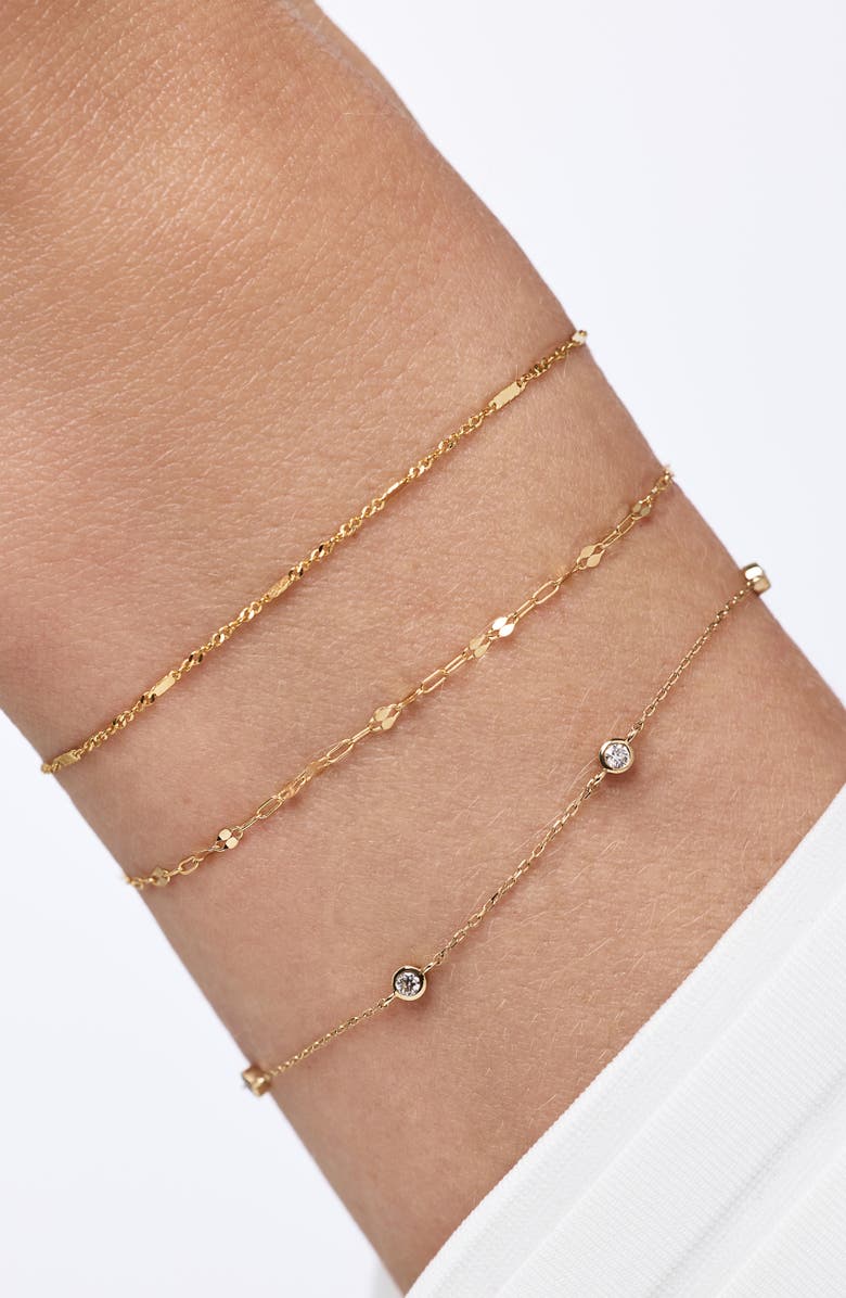 Ana Luisa Solid Yellow Gold - Sparkle Link Chain Bracelet, Alternate, color, Gold