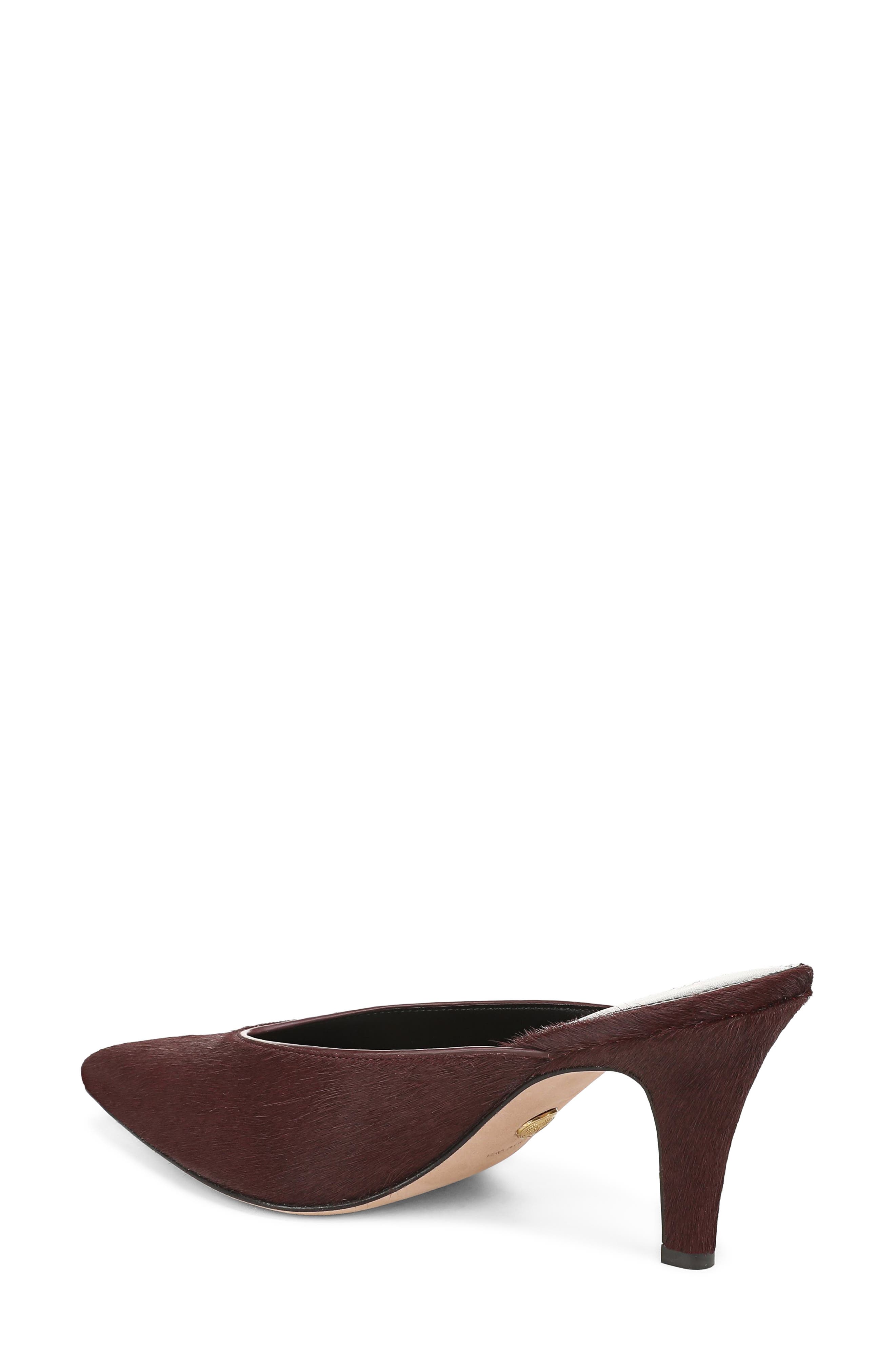 Rochelle Genuine Calf Hair Mule, Alternate, color, BURGUNDY