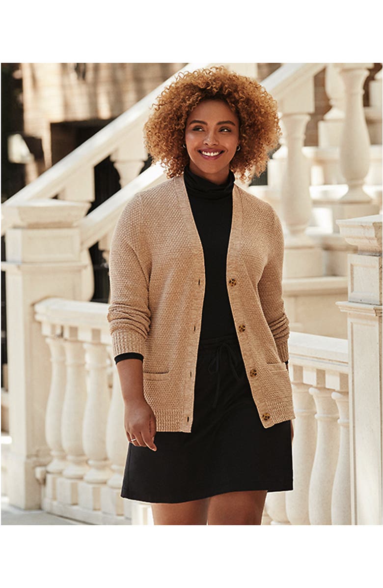 Lands' End Lightweight Jersey Skimming Long Sleeve Turtleneck, Alternate, color, Black