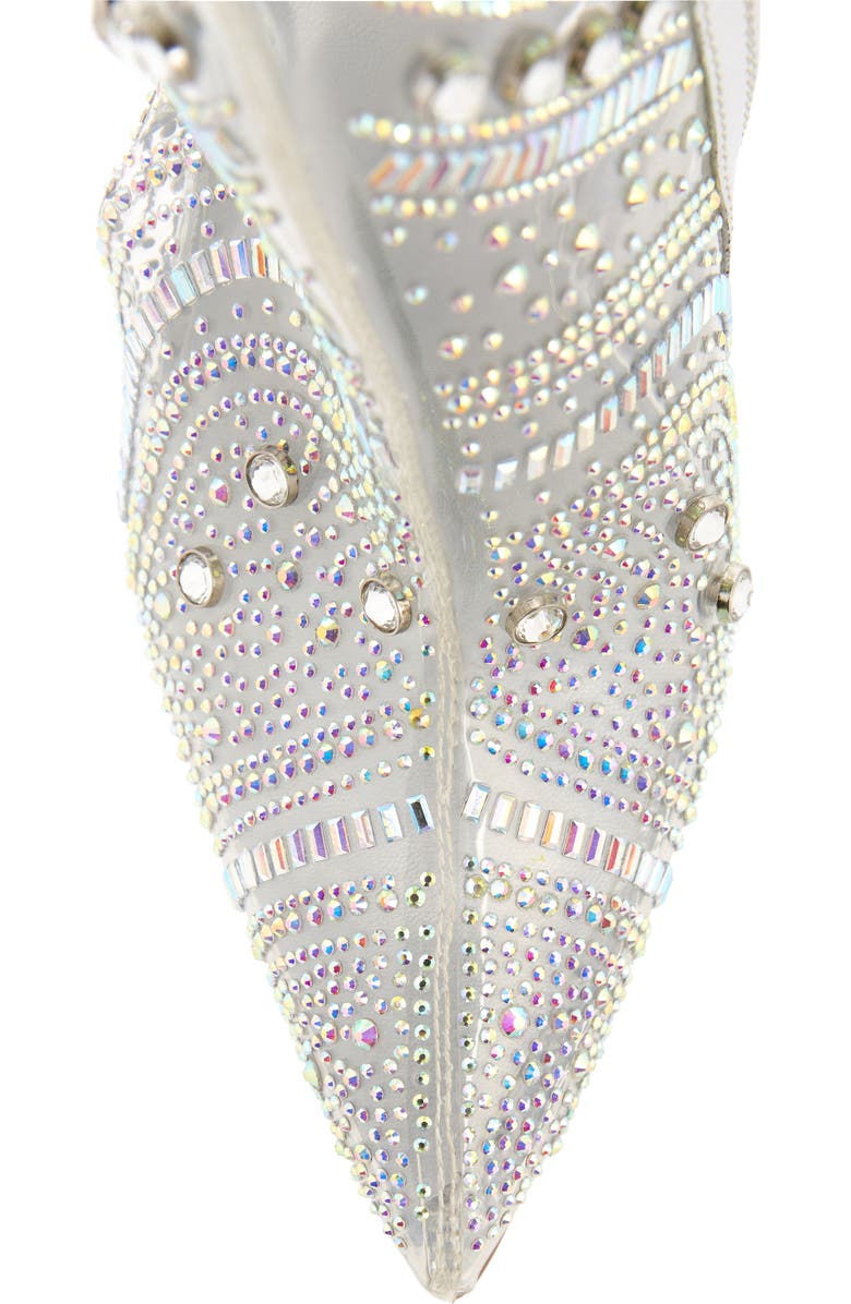 AZALEA WANG Nabila Crystal Clear Pointed Toe Boot, Alternate, color,