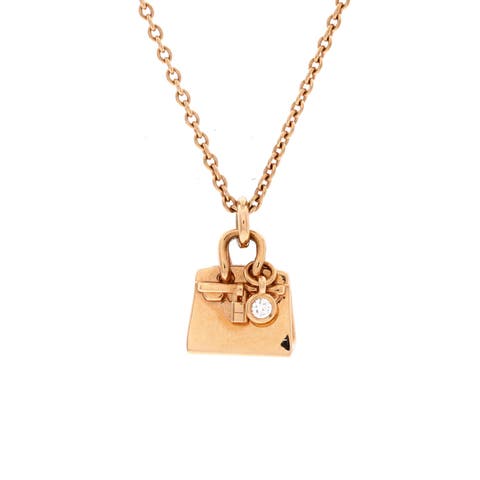 Birkin Amulette Pendant Necklace 18K Rose Gold with Diamond