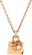 Pre-Owned Hermes Birkin Amulette Pendant Necklace 18K Rose Gold with Diamond