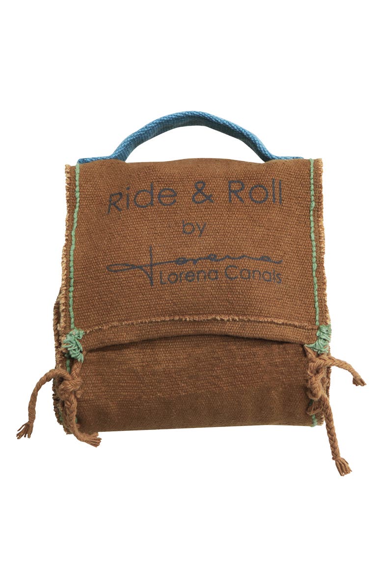 Lorena Canals Safari Car Ride N' Roll Bag, Alternate, color, Petrol Blue Toffee Natural Red