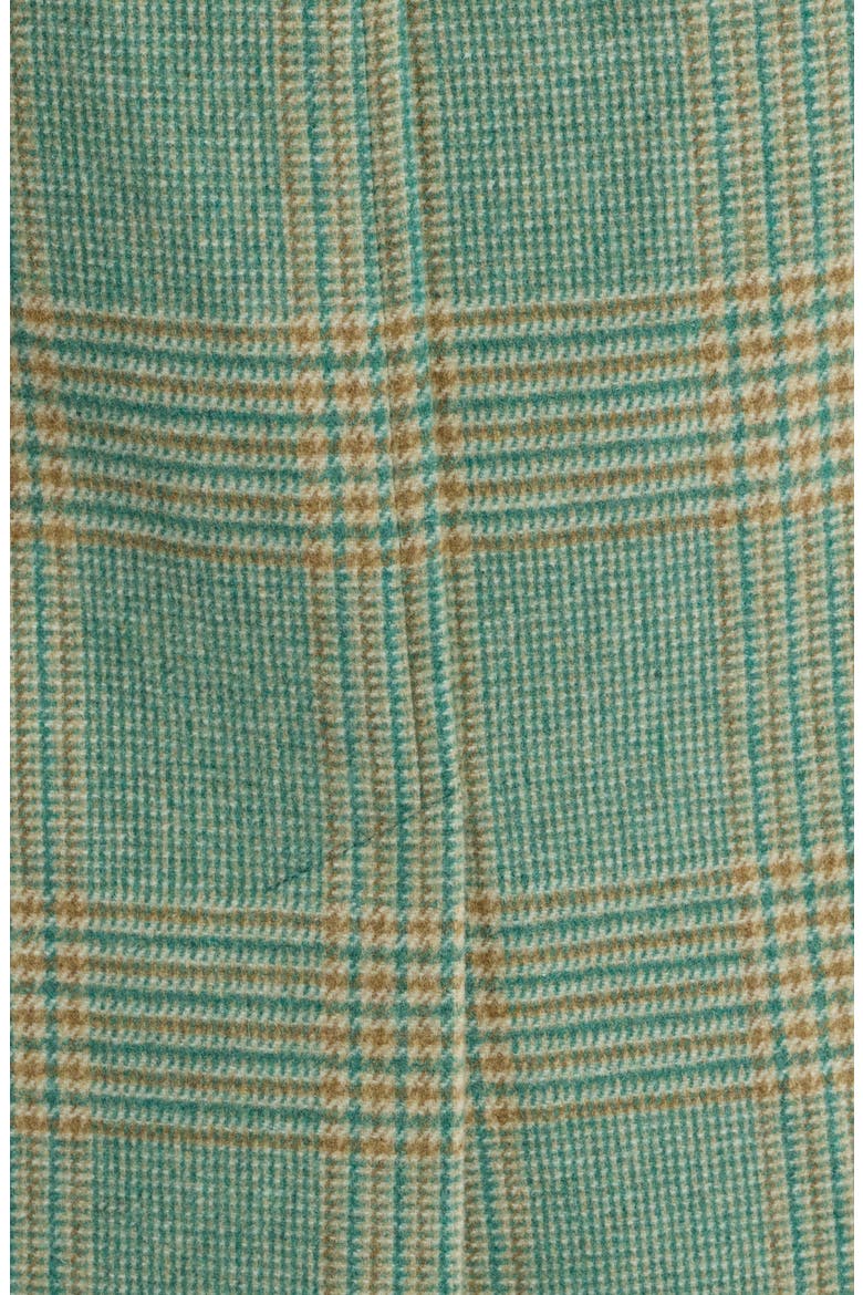 Belted Wool Blend Longline Coat, Alternate, color, GREENPLAID