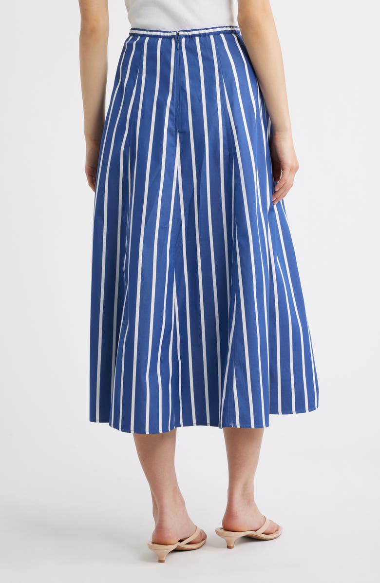 Madewell A-Line Poplin Midi Skirt, Alternate, color, Cool Navy