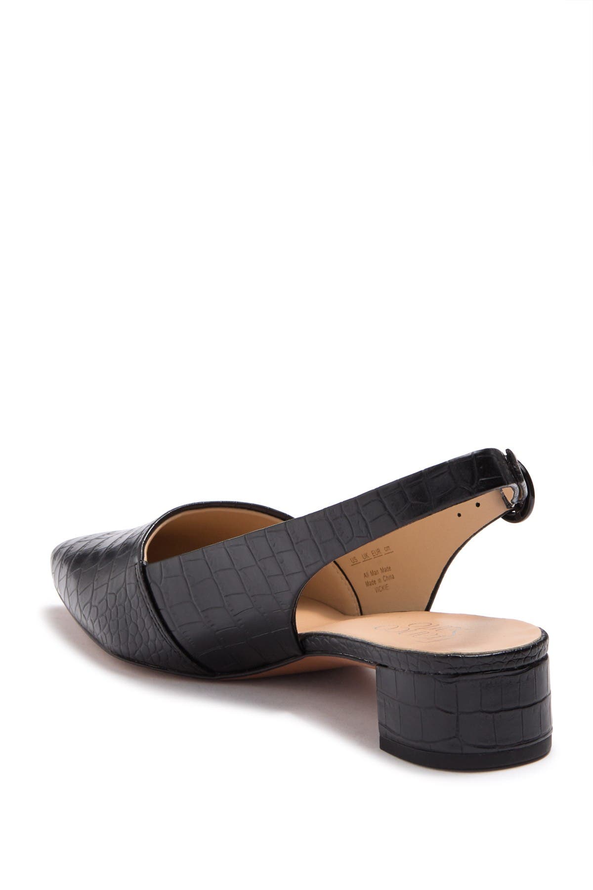 Franco Sarto Vickie Croc Embossed Pointed Toe Slingback Pump, Alternate, color, 