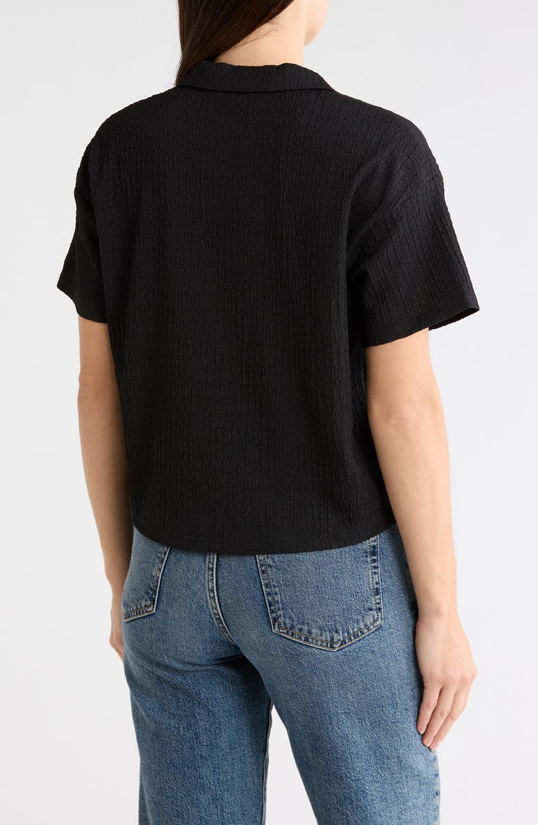 DR2 by Daniel Rainn Short Sleeve Knit Button-Up Shirt, Alternate, color, P897 Black