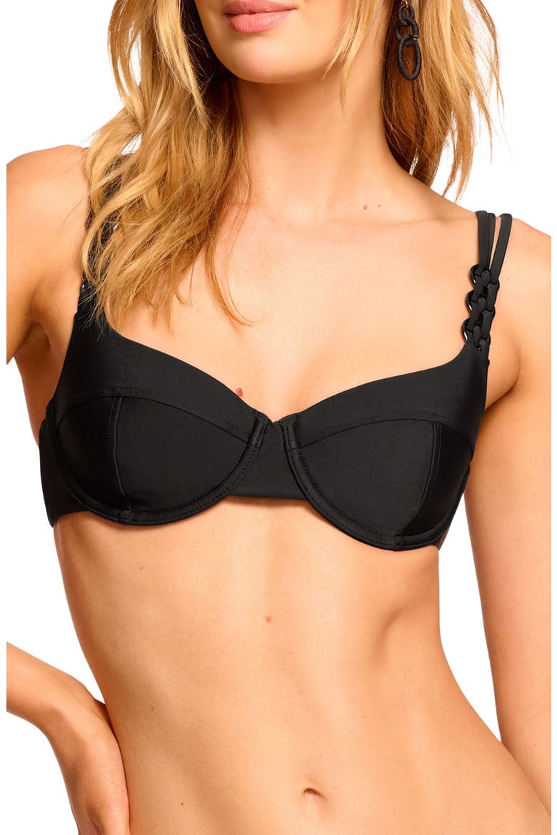 Rafaelle Underwire Bikini Top, Main, color, BLACK
