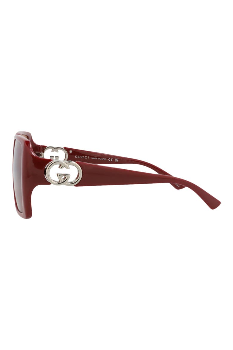 54mm Square Sunglasses, Alternate, color, BURGUNDY BURGUNDY RED