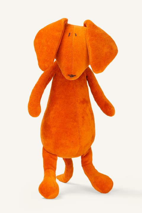 Scott, the dachshund dog stuffed animal with grey scarf