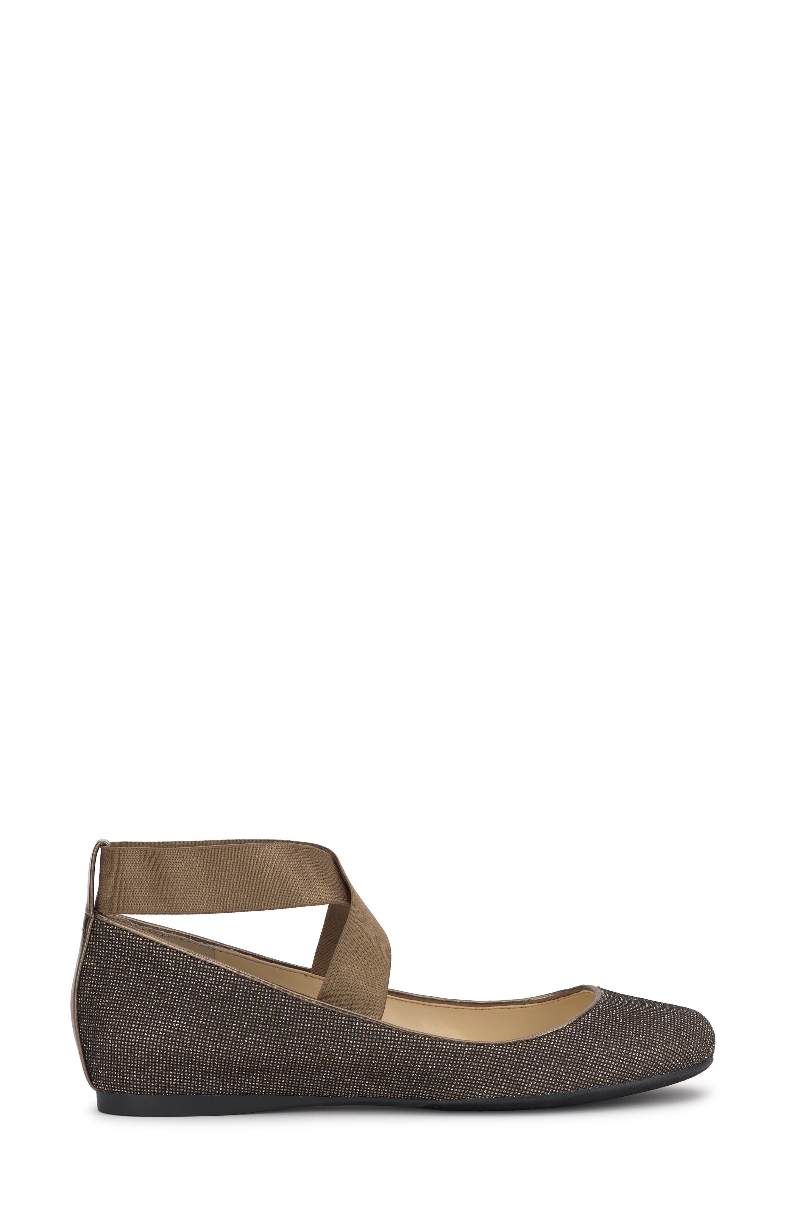 Manday Ankle Strap Ballet Flat, Alternate, color, BRONZE/BLACK
