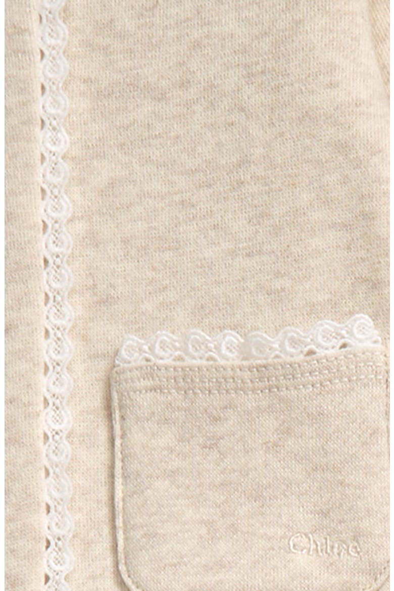 Cotton Cardigan, Bodysuit & Pants Set, Alternate, color, C08 BEIGE LIGHT MARL
