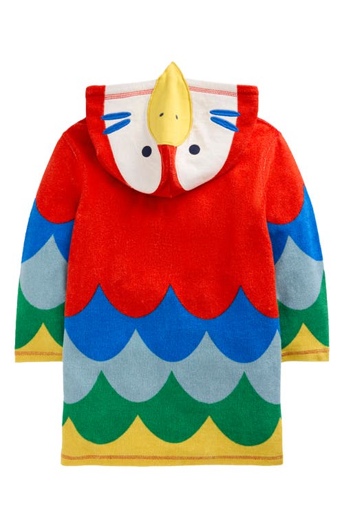 Mini Boden Kids' Parrot Appliqué Terry Cloth Swim Cover-up Top