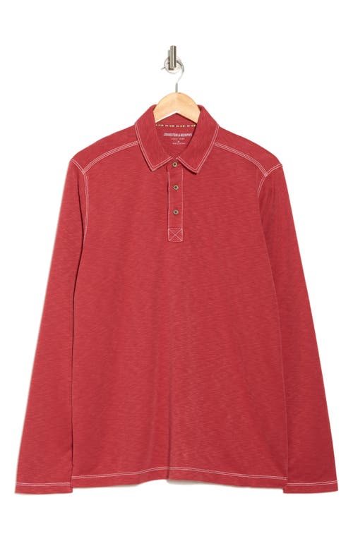 Johnston & Murphy Vintage Slub Knit Long Sleeve Polo