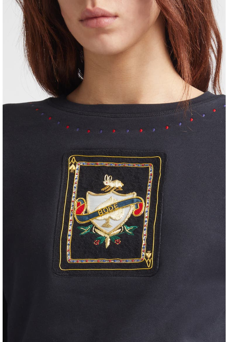 Bullion Card Cotton Graphic Sweatshirt, Alternate, color, BLACK