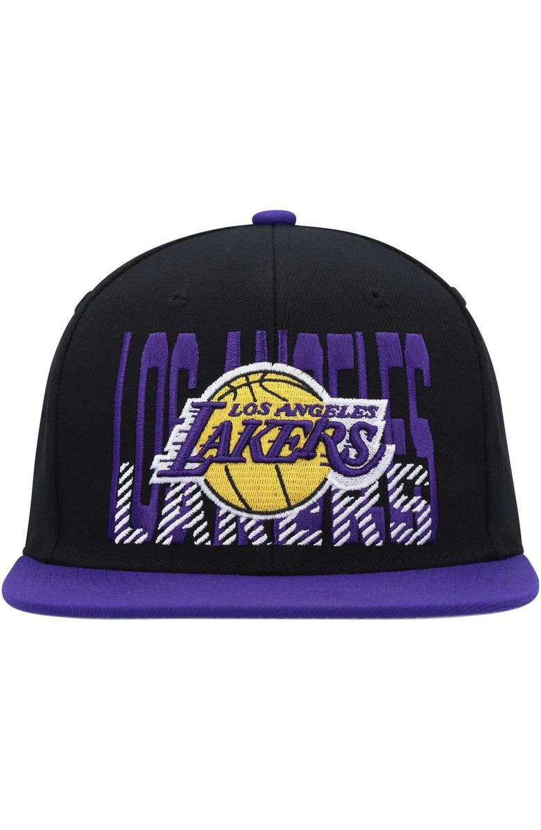 Mitchell & Ness Men's Mitchell & Ness Black Los Angeles Lakers SOUL Cross Check Snapback, Alternate, color,